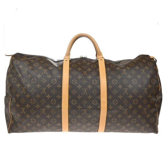 LOUIS VUITTON Keepall 60 Travel Hand Bag Monogram Leather Brown - Picture 1 of 16